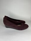 clarks collection womens shoes Wedge Heels Women Size 9.5W Burgundy Suede