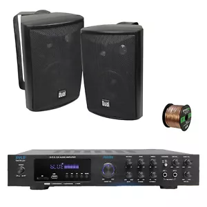 Pyle PDA8BU 5.1 Channel Home Audio Bluetooth Receiver, 2x 4" 200W Speakers, Wire - Picture 1 of 8