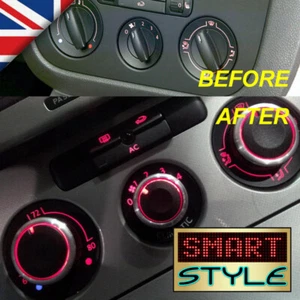SmartStyle Aluminium SILVER Heater Knobs Buttons - VW Golf/Jetta/Passat/Caddy/… - Picture 1 of 6
