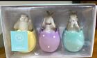 Martha Stewart 3 Pc Easter Bunny Rabbit Egg Resin Decor NEW IN BOX