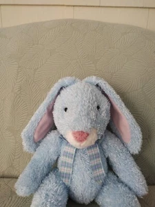 Blue Bunny Plush 17" Plaid Bow Sparkle Fur Stuffed Animal 2001 Commonwealth - Picture 1 of 9