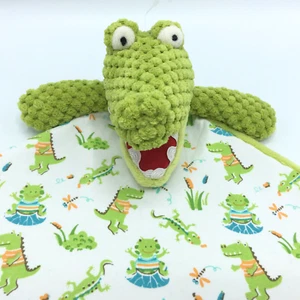 Maison Chic Green Alligator Gator Security Blanket Baby Frog Lizard Crocodile - Picture 1 of 12