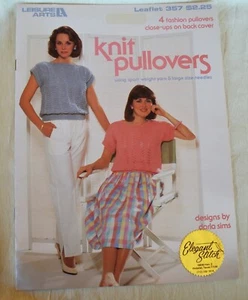 VTG 1985 Leisure Arts Leaflet #357 Knit Pullovers 4 Designs by Darla Sims - Picture 1 of 6