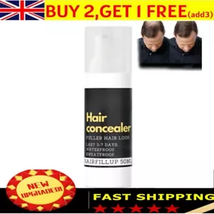 Hairfillup Hair Concealer Black 50ml, Enhance Hairline Powder for Women Men - Picture 1 of 5