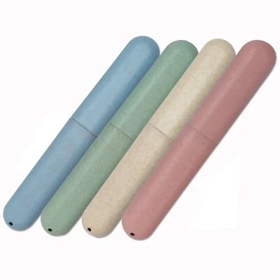2 x Eco Wheat Straw Toothbrush Travel Covers ~ Eco Holder, Store Clean Brushes - Image 1 of 2