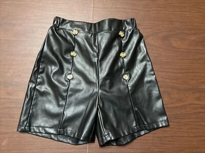 Pantalones Cortos Niña Imitación Cuero Negro 10Y Foto 1 de 3