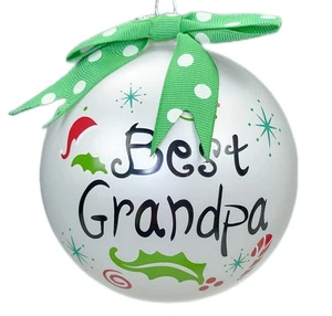 Palla di plastica per ornamento natalizio del nonno migliore 4" - Foto 1 di 3