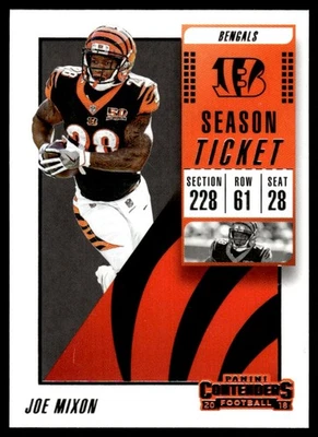2018 PANINI CONTENDERS JOE MIXON #80 CINCINNATI BENGALS 3775 - Image 1 of 2