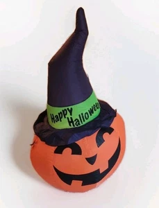 Sombrero de bruja calabaza gigante inflable soplado por aire de Halloween 3,5 pies gema probado funcionando - Imagen 1 de 8