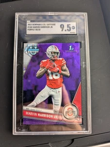 Zafiro púrpura Marvin Harrison Jr/10 2023 Bowman cromo Universidad U SGC - Imagen 1 de 2