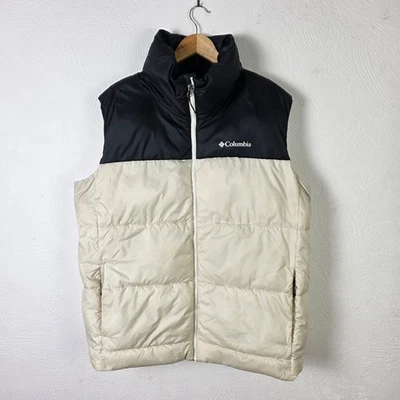Columbia Puffer Gilet Jacket Mens Large Cream Sleeveless Body Warmer Outdoors - Image 1 of 4