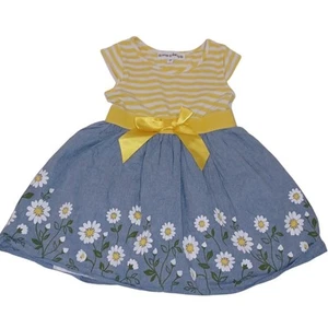 MAX & DAISY Girls Lilt Yellow Striped Dress Size 4 - Picture 1 of 4