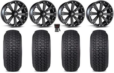 MSA Kore 14" Wheels Black 30" Regulator 2 Tires Polaris Sportsman / RZR / Ranger - Image 1 of 4