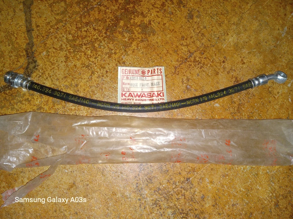 Vintage NOS Kawasaki OEM Front Brake Hose 1972-1975 H1 1972, 1974-1975 H2  - Image 1 of 1