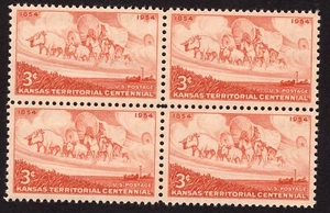 Scott #1061 Kansas Block of 4 Stamps - MNH - Picture 1 of 1
