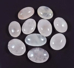 Quarzo rosa naturale cabochon forma ovale lotto di 10 pietre preziose rosa liscio sfuse  - Foto 1 di 3