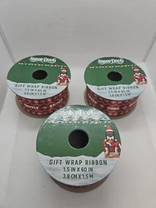 Set Of 3 Snoop Dogg Gift Wrap Ribbon 1.5" Inch X 60" Inch Snoop on The Stoop NEW - Picture 1 of 8