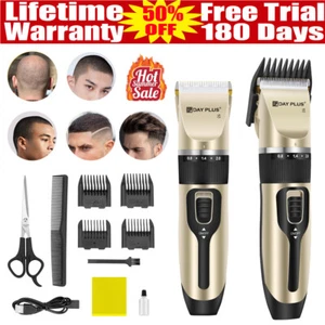 Professional Men Hair Clippers Trimmer Machine Cordless Beard Electric Shaver - Picture 1 of 12