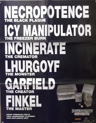 2001 MAGIC THE GATHERING Deckmasters Garfield vs Finkel Promo Poster 22x28 - Image 1 of 4