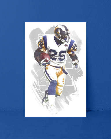 MARSHALL FAULK watercolor painting art print/poster ST. LOUIS RAMS FREE S&H! Cover