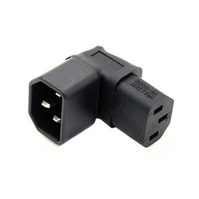 IEC Male C14 - Up Direction Right Angled 90 Degree IEC Female C13 Power Adapter - Image 1 of 3