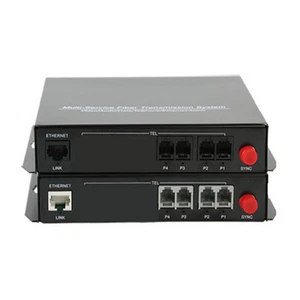 Convertidores de medios de fibra óptica para teléfono de 4 canales PCM voz con Ethernet 10/100M, FC - Imagen 1 de 7