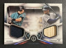 2021 Topps Tribute Dual Relic Seattle Mariners Ichiro/Ken Griffey Jr 066/150