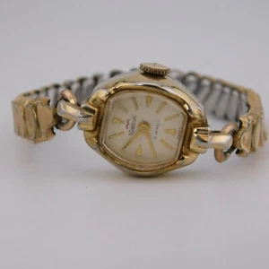 Vintage Waltham 17 Jewels Swiss Made Wind-up Women's Watch Sz.5 3/4" for Repairs - Picture 1 of 10