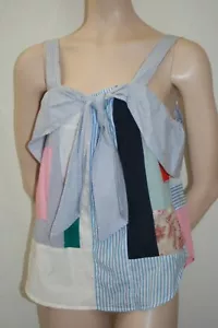 Maeve Anthropologie Women's Multicolor Bow Tie Patchwork Blouse Shirt | Size: 10 - Picture 1 of 8