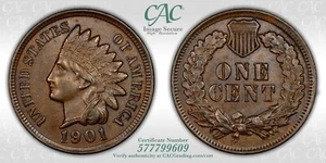 1902 Indian Cent CACG MS-63BN CAC - Eye Appealing! - Picture 1 of 3