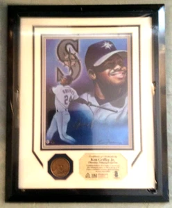 Moneda Litografía Cromo Exhibición Enmarcada Ken Griffey Jr Highland Mint. - Imagen 1 de 6