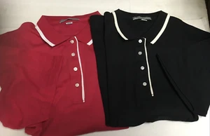 Women Top Blouse by Port Authority Polo Shirt Cotton Blend Collared short Sleeve - Picture 1 of 5