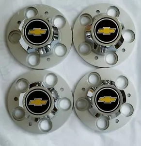 CHEVROLET CHEVY GMC TRUCK 5 LUG 15" 15x8 15x7 RALLY WHEEL CENTER CAPS 4 PCS SET - Picture 1 of 3