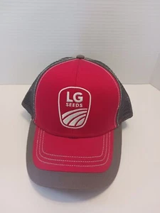 LG Seeds Mesh Hat Cap Black Red Snapback Farmer Baseball Cap - Picture 1 of 3