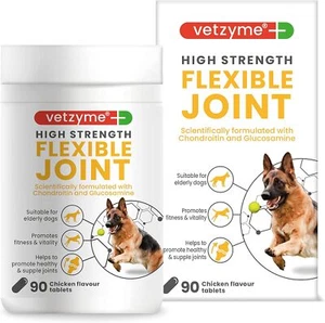 Vetzyme High Strength Flexible Joint Supplements for Senior Dogs 90 tablets - Picture 1 of 8