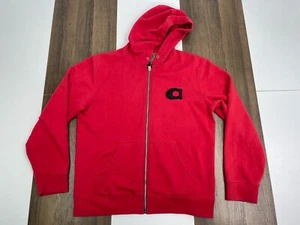 Coach Herren Größe Large rot durchgehender Reißverschluss Hoodie Sweatshirt Stretch Logo - Bild 1 von 11