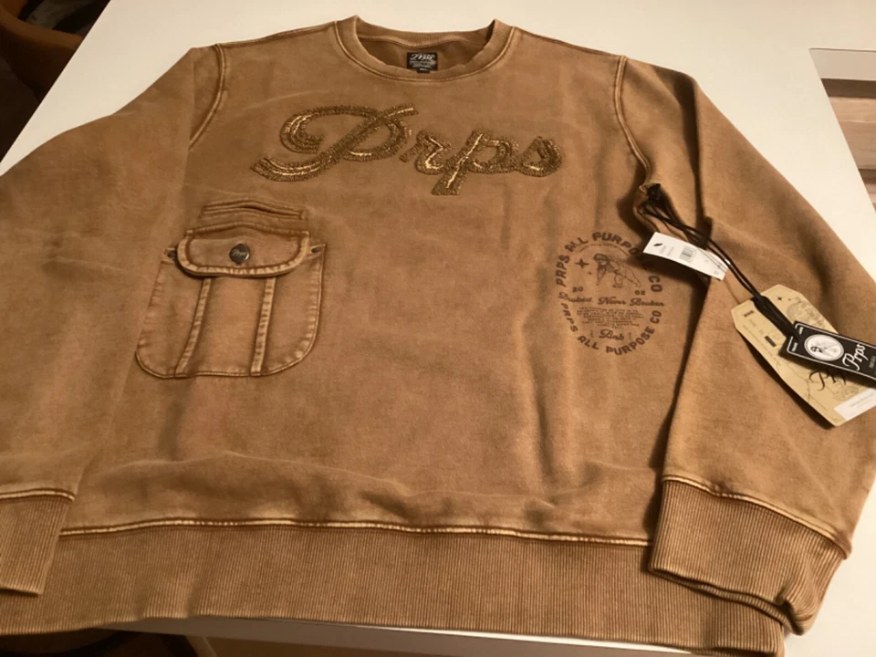PRPS Brown Sugar Men XL Crewneck Long Sleeve Sweatshirt