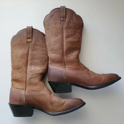 Ariat Boots Teen's 6B Western Cowboy  Brown Leather Heritage Style Girls  - Image 1 of 4