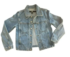 Marithe Francois Girbaud Vintage Denim Jacket Small Womens Blue Jean Trucker - Picture 1 of 4