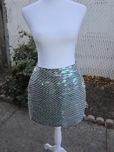 Rare Victoria's Secret Hugo Buscati Futuristic Sequin Mod Mini Skirt Size 2 - Picture 1 of 5