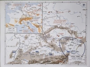 MODERN WEST POINT MAP NAPOLEONIC WARS AUSTERLITZ CAMPAIGN BERNADOTTE ALEXANDER - Picture 1 of 2