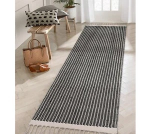 Boho Hallway Runner Rug, 2x6 Laundry Room Lightweight Entry Woven Cotton Thro... - Afbeelding 1 van 4