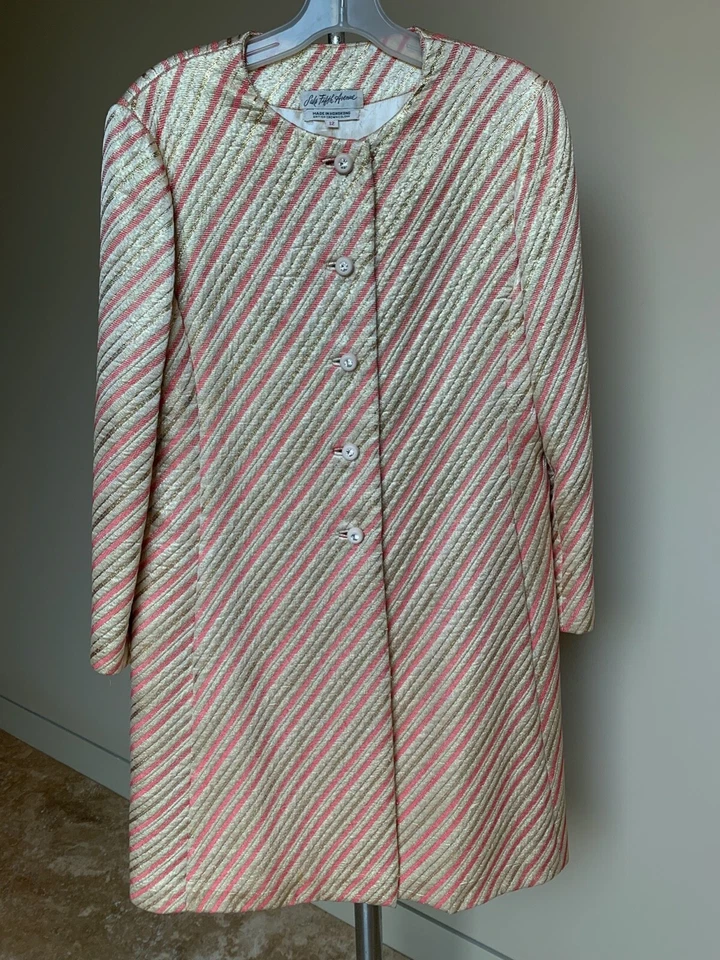 Abrigo de vestir vintage años 60 Saks Fifth Ave Hong Kong corona británica colonia TALLA 12 Foto 1 de 4