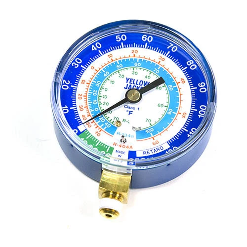 Yellow Jacket 49106 3-1/8" Dry Compound Gauge, Blue °F, 30"-0-120 psi - Image 1 of 1