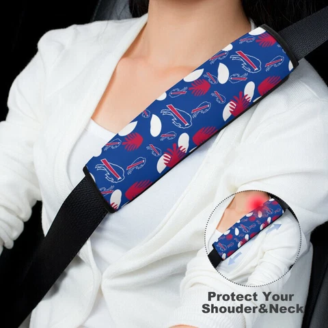 Buffalo Bills 2pcs Car Seat Belt Pad Printed Shoulder Pad Cover Universal Cover