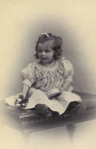 France Toulon Toddler Girl Fashion Old CDV photo Couadou 1890 - Picture 1 of 3