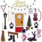 Mini DollHouse Christmas Elf Door Miniature Fairy Tale Wooden Door Hangings Set~