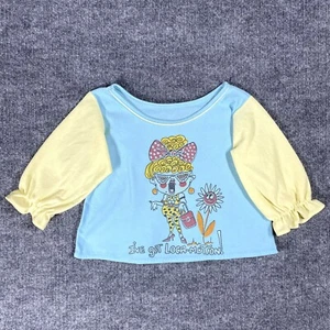 VINTAGE 60s Kids Shirt "I've Got Loco-Motion" Long Sleeve Size 4 Nylon Novelty - Picture 1 of 13