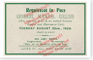 General Michael Collins Irish Republican 1922 Trauerplakat - Bild 1 von 1