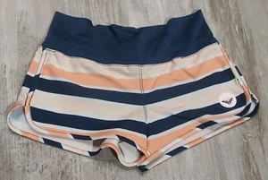 Roxy Girls Small Shorts Peach Blue Striped Summer Beach Pool - Picture 1 of 7